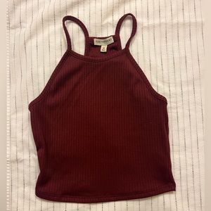 Earthbound Rust Ribbed Halter Cropped Tank